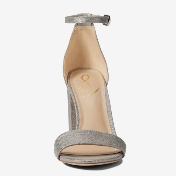 NWOT Sam Edelman Taro Pewter Metallic Ankle Strap Heel 9 - Picture 14 of 14